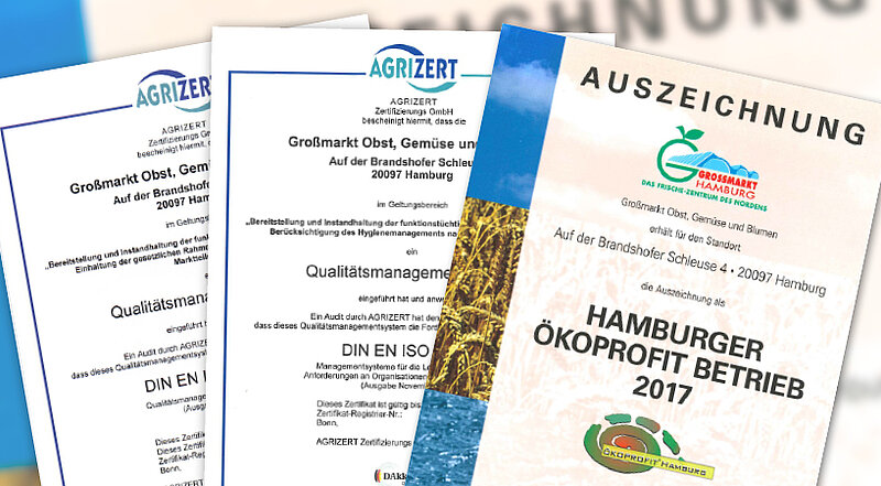Verschiedene Zertifizierungen.