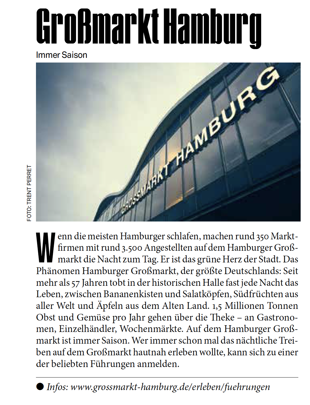 Südfassade der Großmarkthalle mit Leuchtschriftzug
